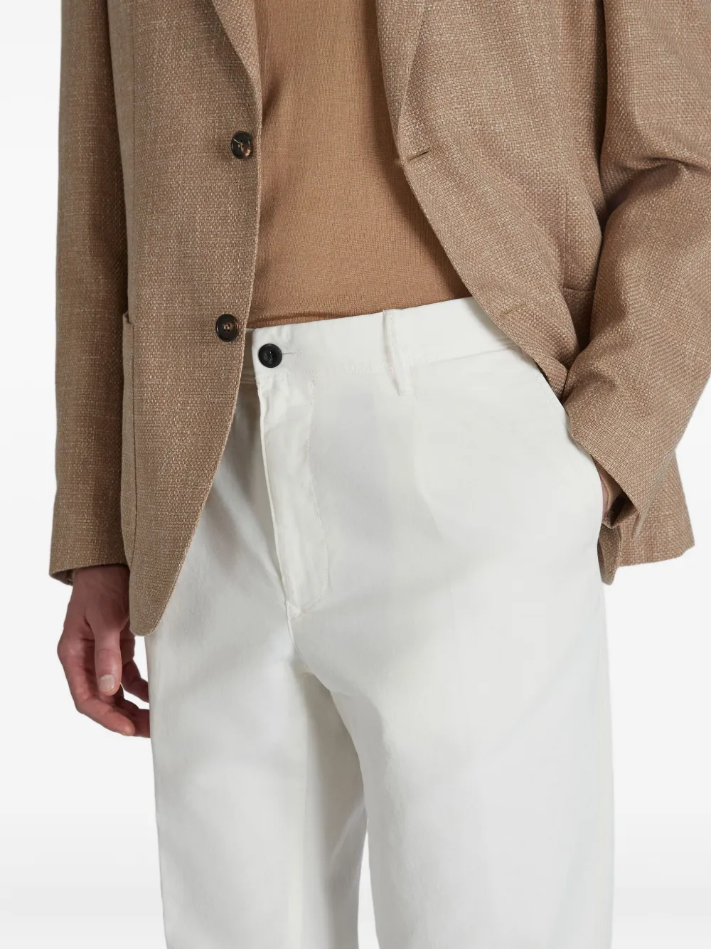 Incotex Blazer met enkele rij knopen Bruin