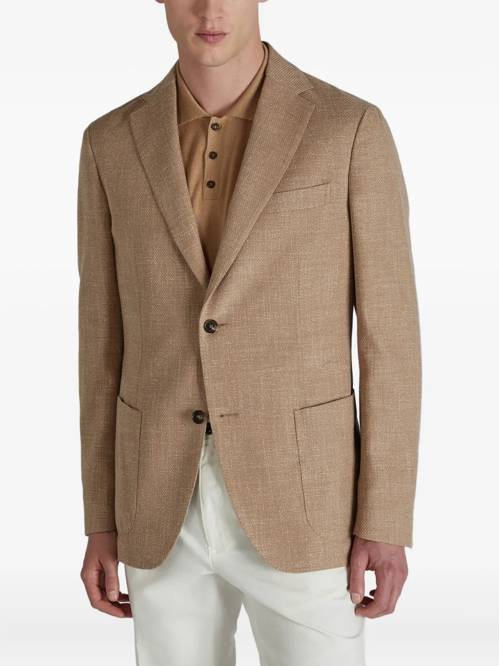 Incotex Blazer met enkele rij knopen Bruin