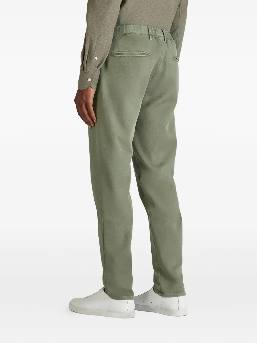 Incotex Broek met riemlussen Groen