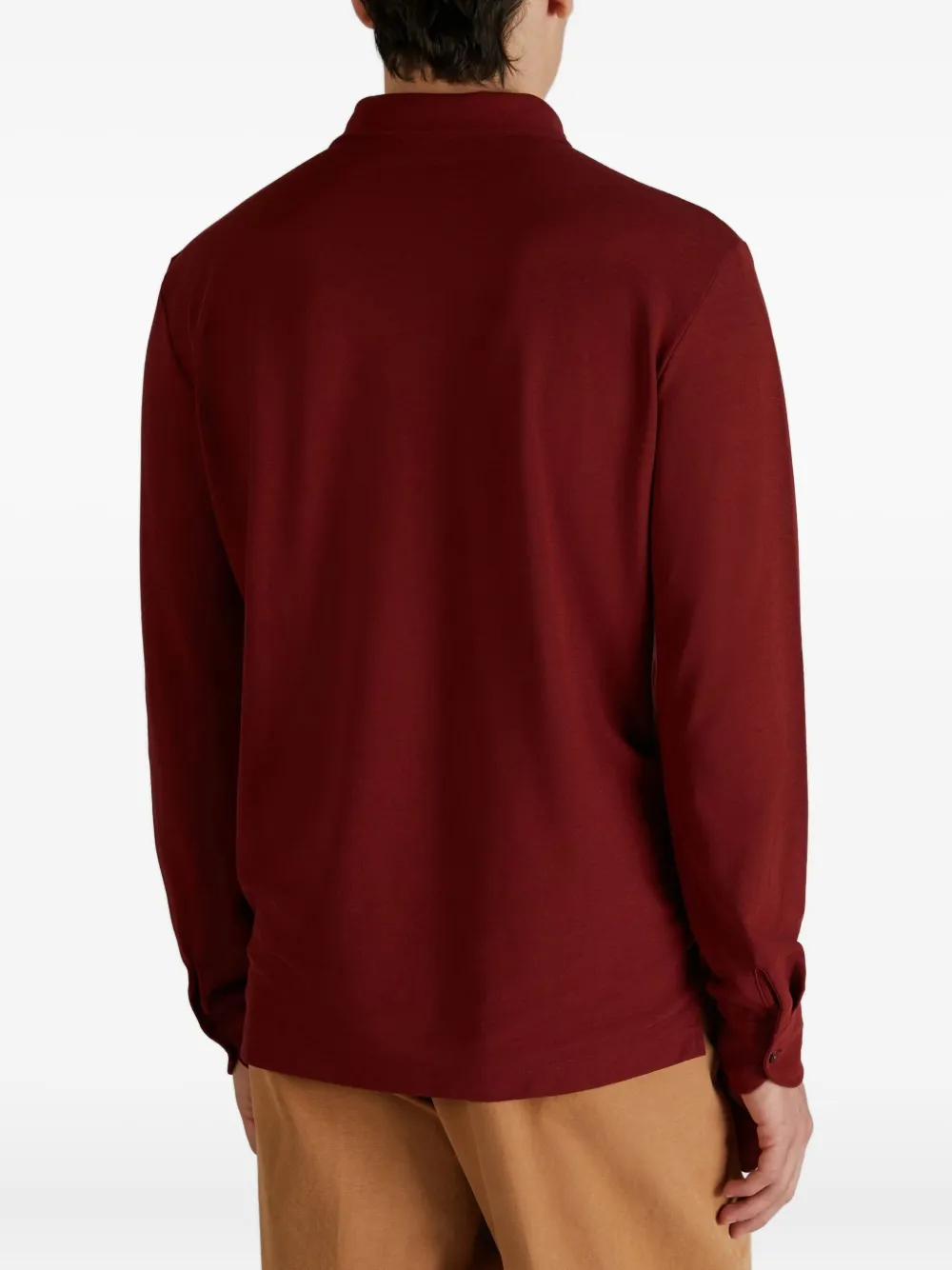 Zanone Poloshirt met lange mouwen Rood