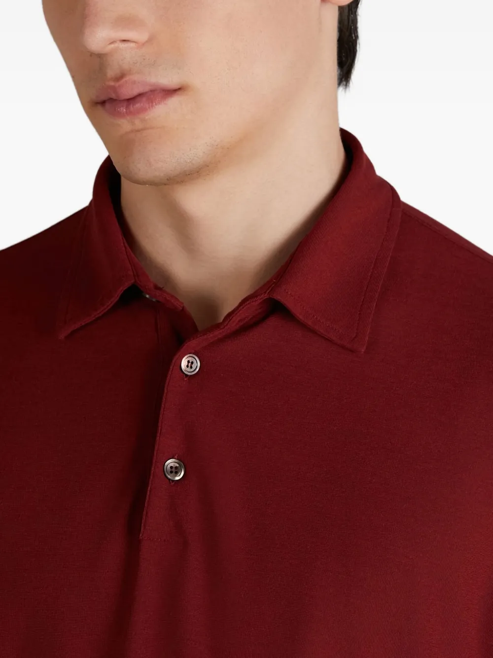 Zanone Poloshirt met lange mouwen Rood