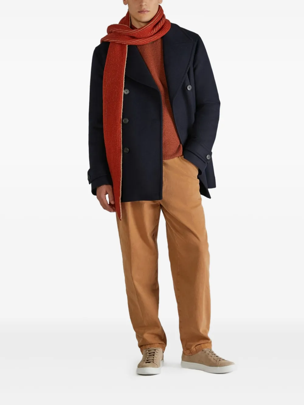 Zanone Poloshirt met lange mouwen - Rood