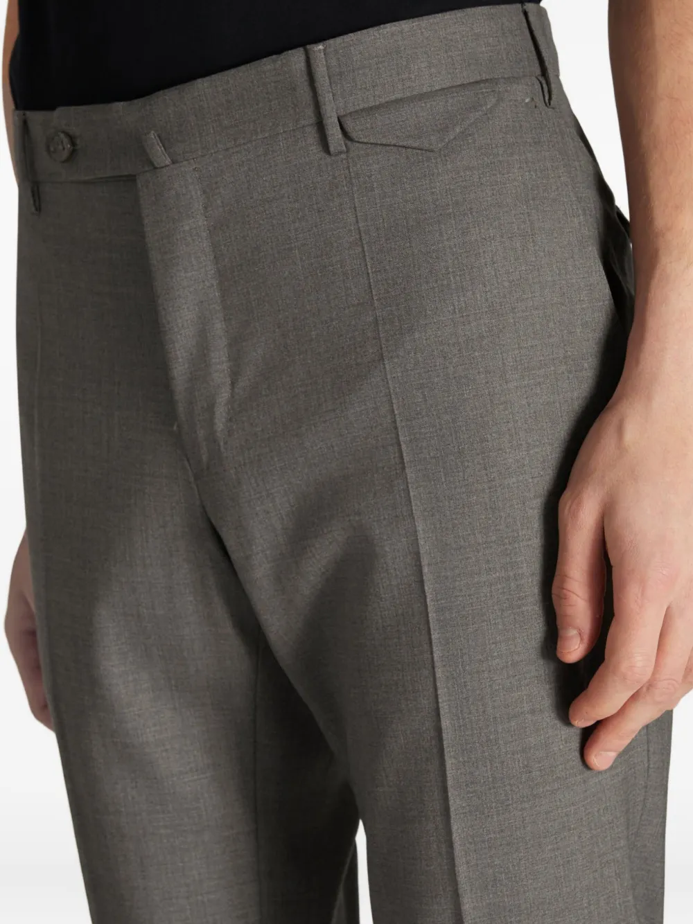 Slowear Flap-pocket Wool Trousers In Gray