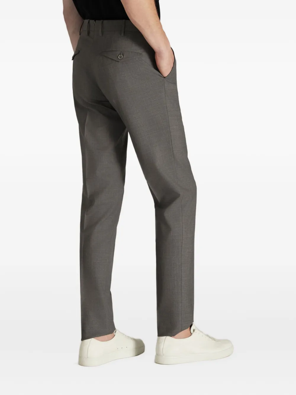 Slowear Flap-pocket Wool Trousers In Gray