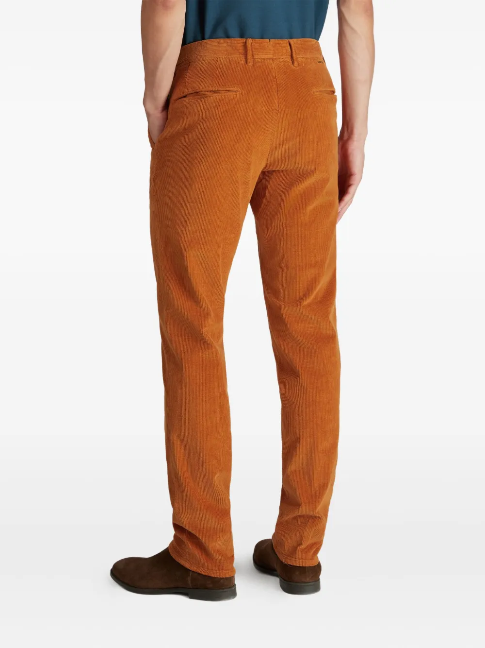 Incotex Ribfluwelen broek Oranje