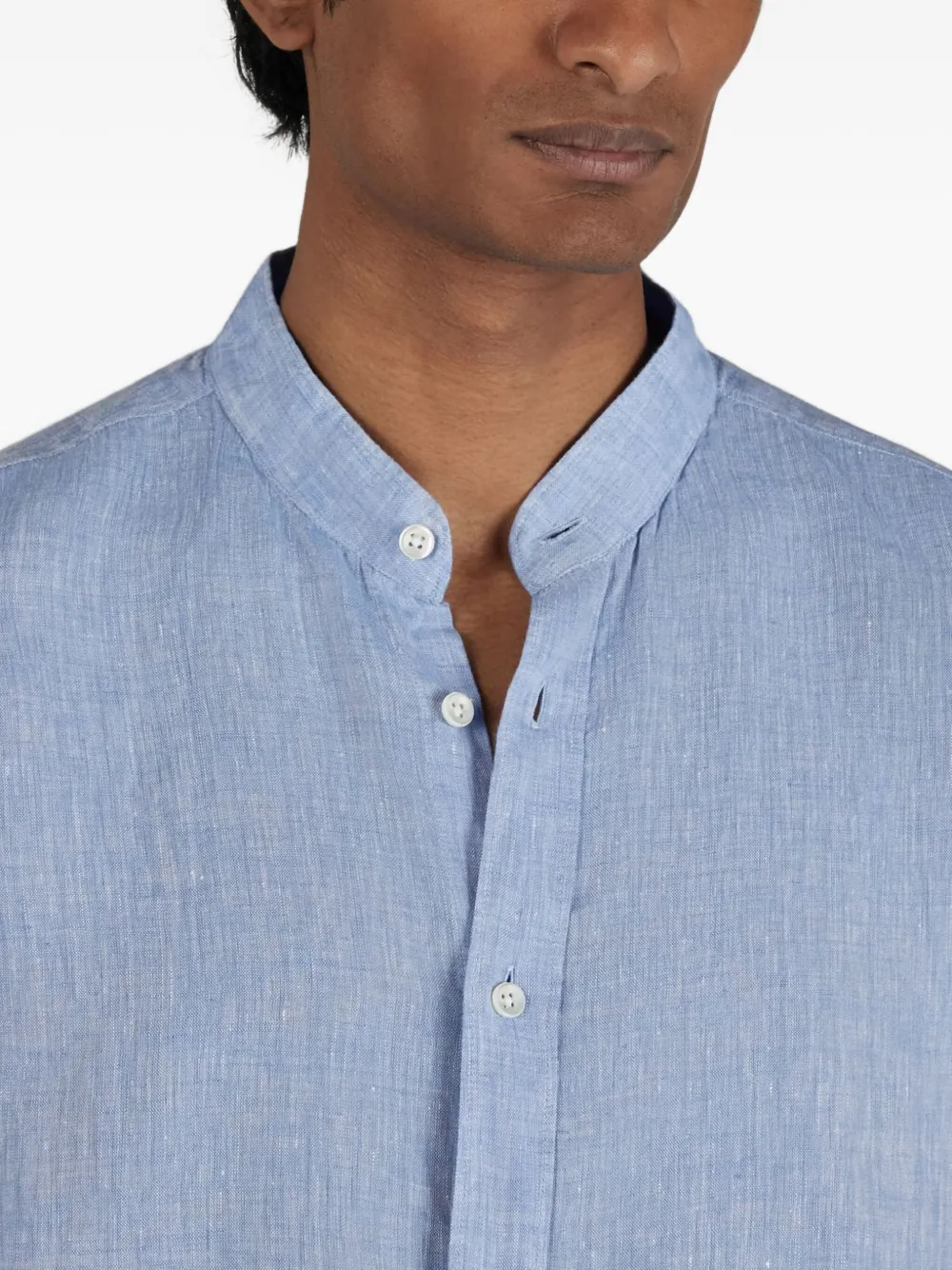 Glanshirt Mandarin-collar Shirt In Blue