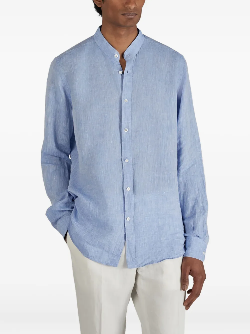 Glanshirt Mandarin-collar Shirt In Blue