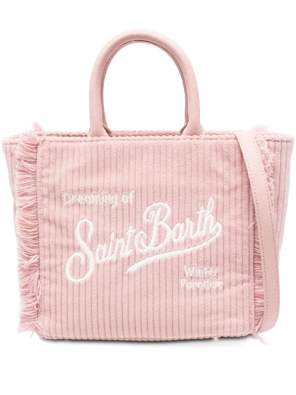 Mc2 Saint Barth Fringed-trim Tote Bag In Pink