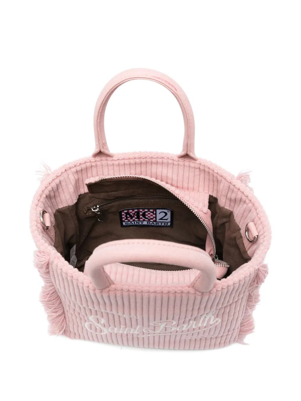 Mc2 Saint Barth Fringed-trim Tote Bag In Pink