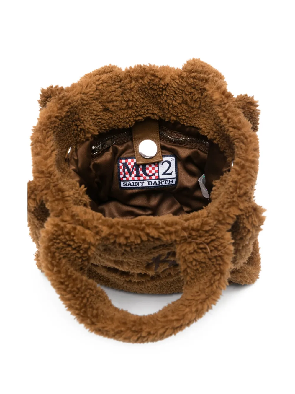 MC2 Saint Barth Kids Teddy tas met geborduurd logo Bruin