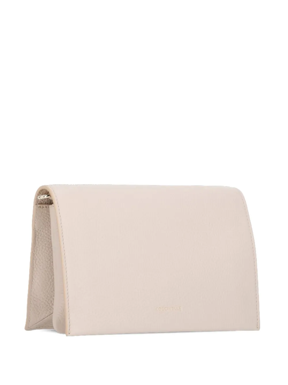Coccinelle Small Pebbled-leather Shoulder Bag In Neutral