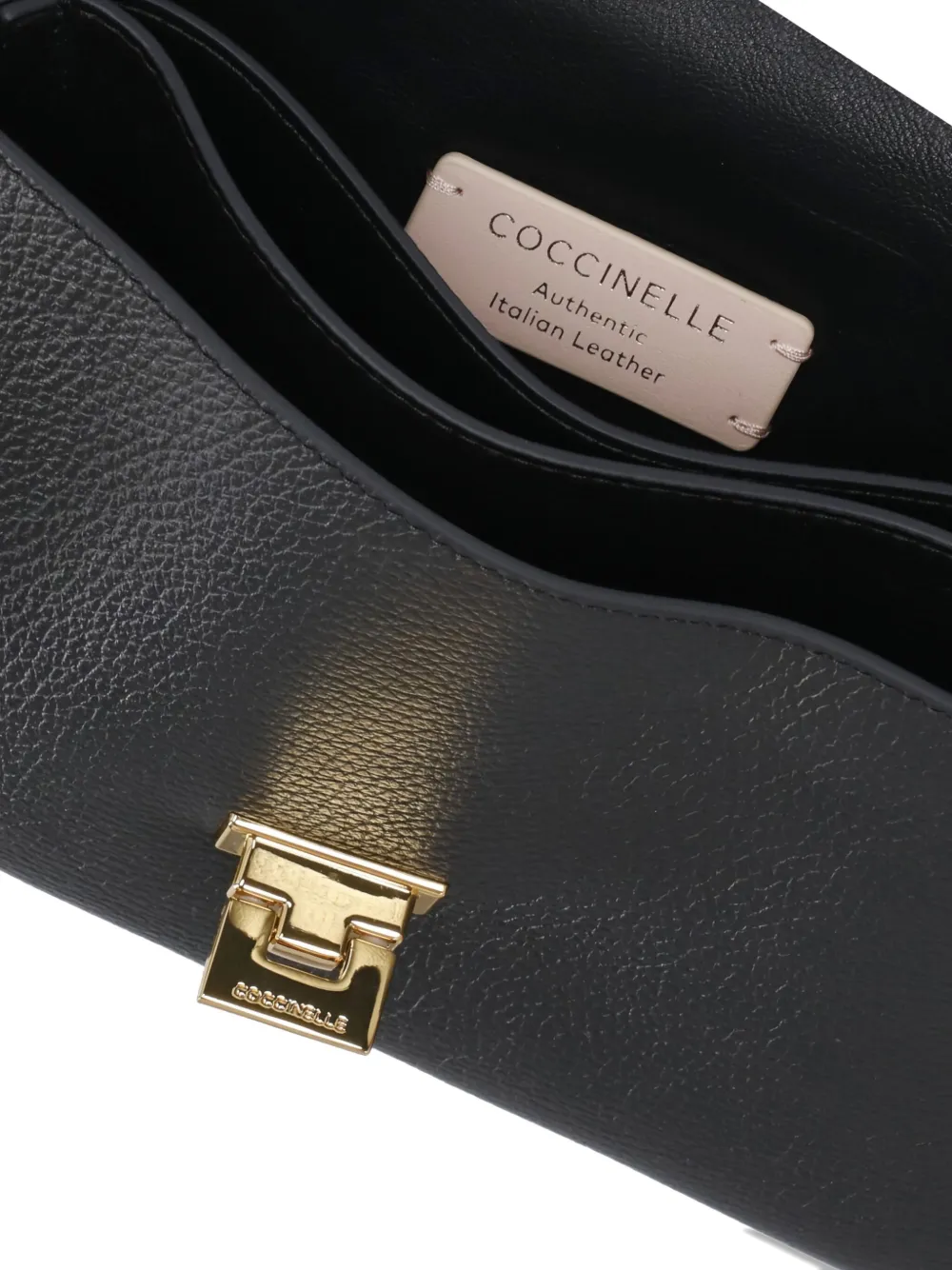 Coccinelle Structured Leather Shoulder Bag With Adjustable Strap In Burgundy