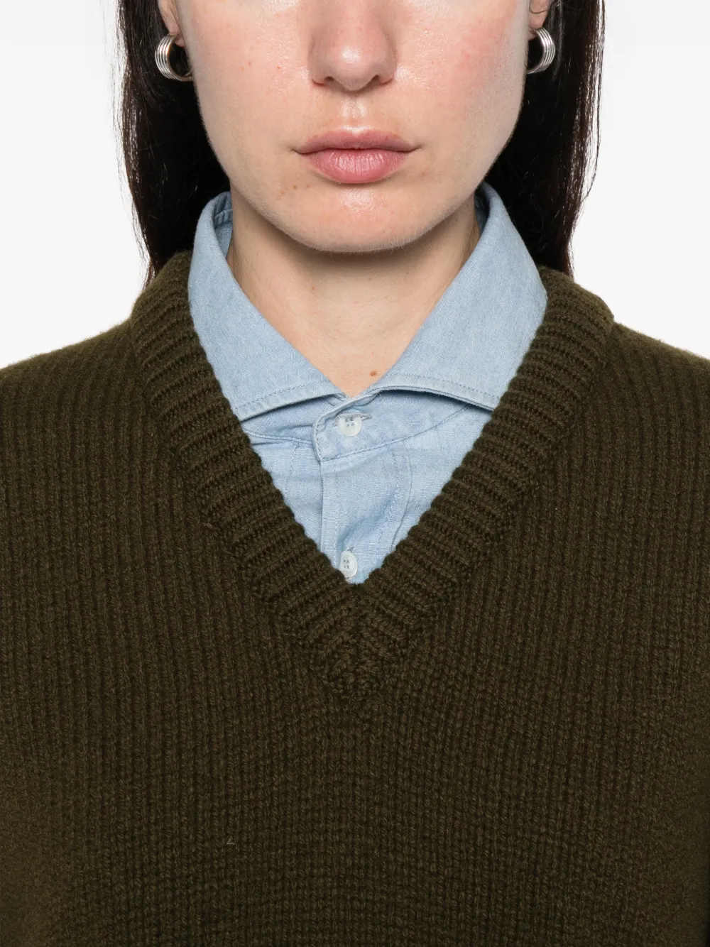 And-daughter V-neck Sweater In Brown