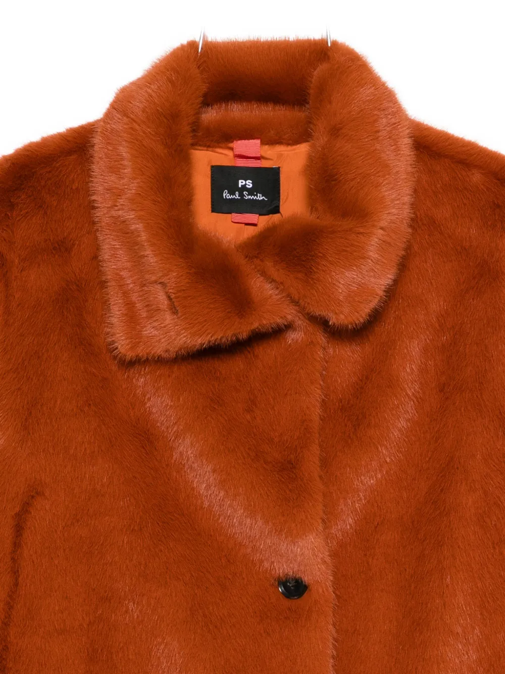 Paul Smith Faux-fur Coat In Orange