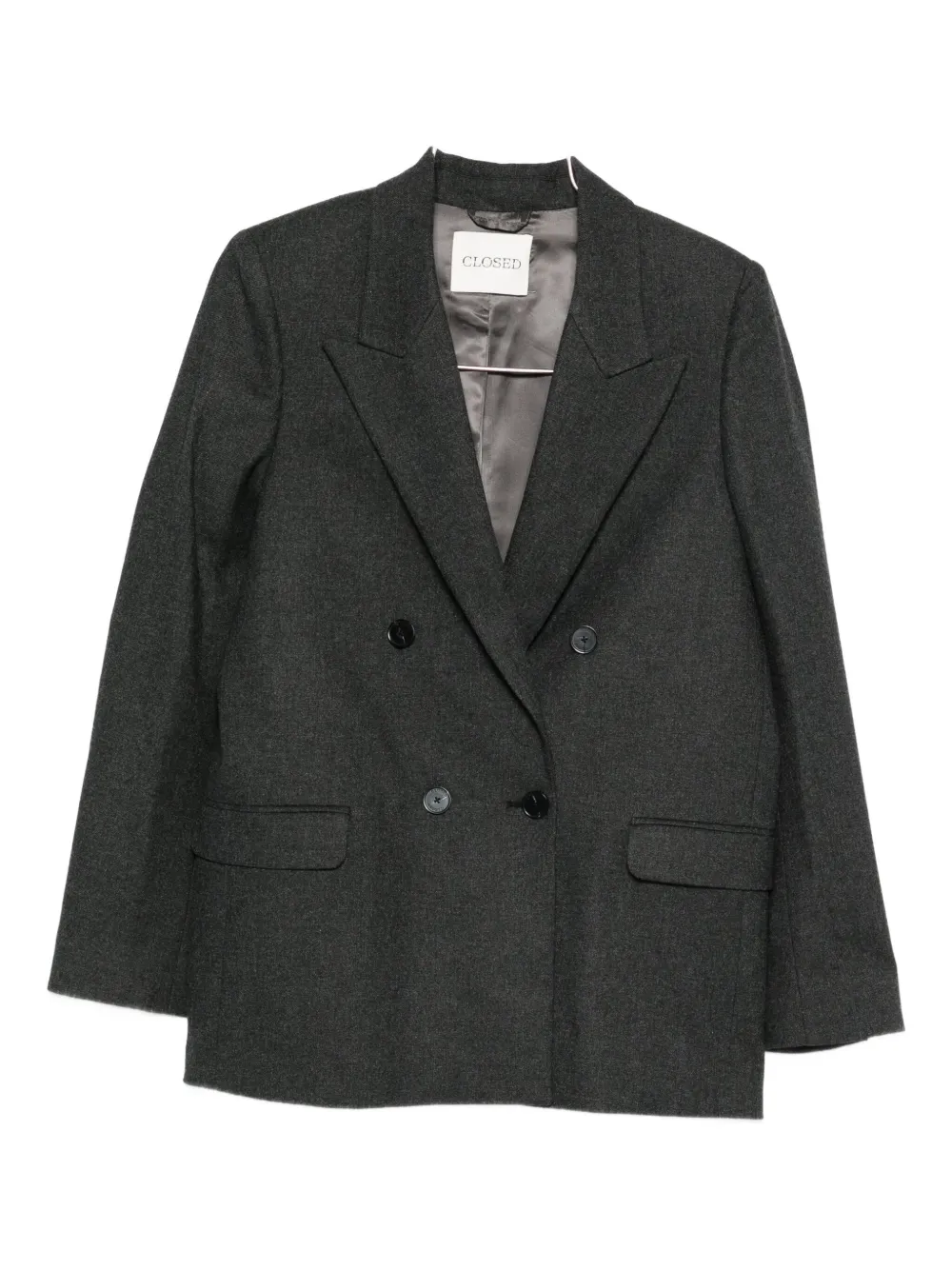 Closed Wool Blend Double-breasted Jacket In Gray