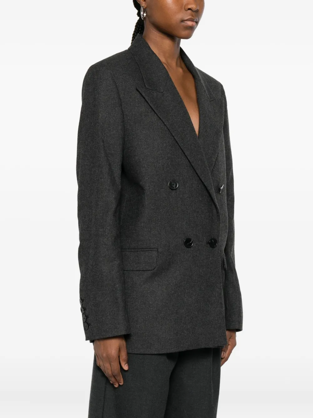Closed Wool Blend Double-breasted Jacket In Gray