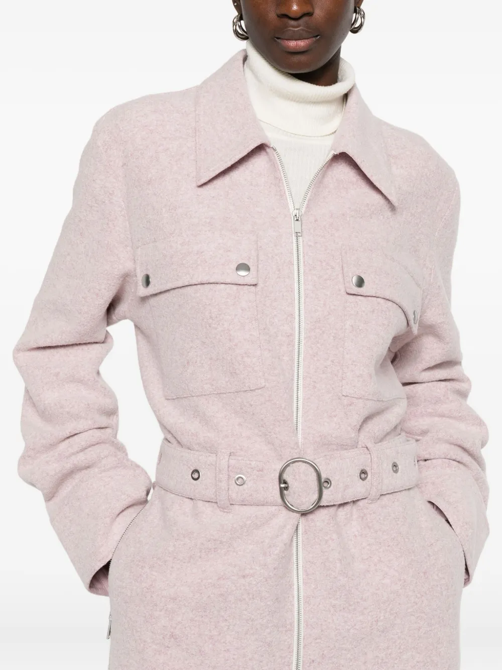 Jil Sander Wool Blend Jumpsuit In Pink