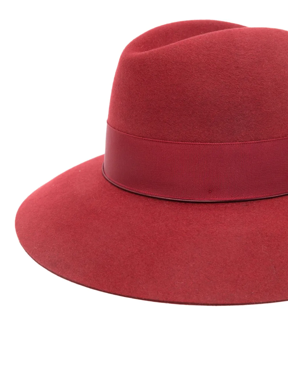 Borsalino Vilten hoed met lint Rood