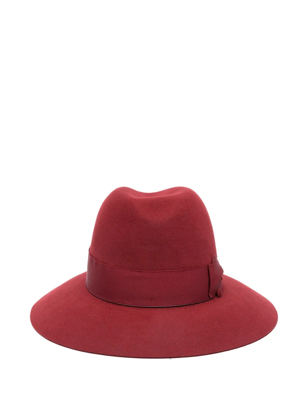 Borsalino ribbon-detail felt hat - Rood