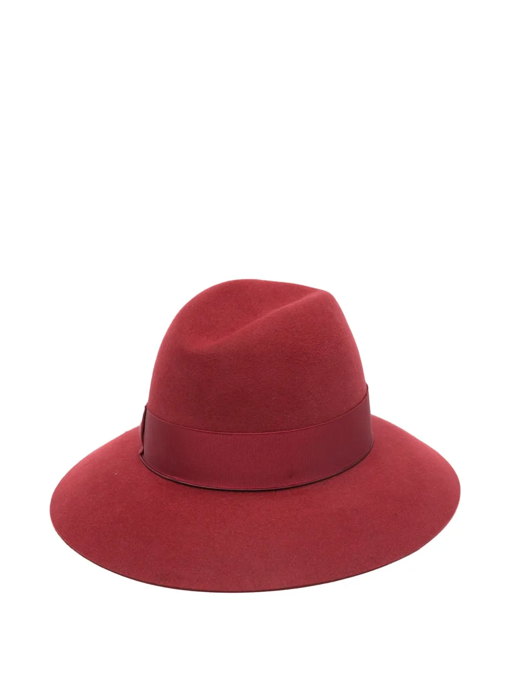 Borsalino ribbon-detail felt hat - Rosso
