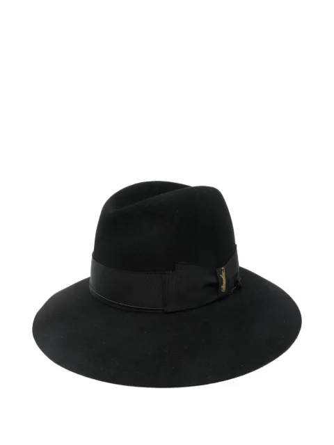 Borsalino ribbon-detail felt hat