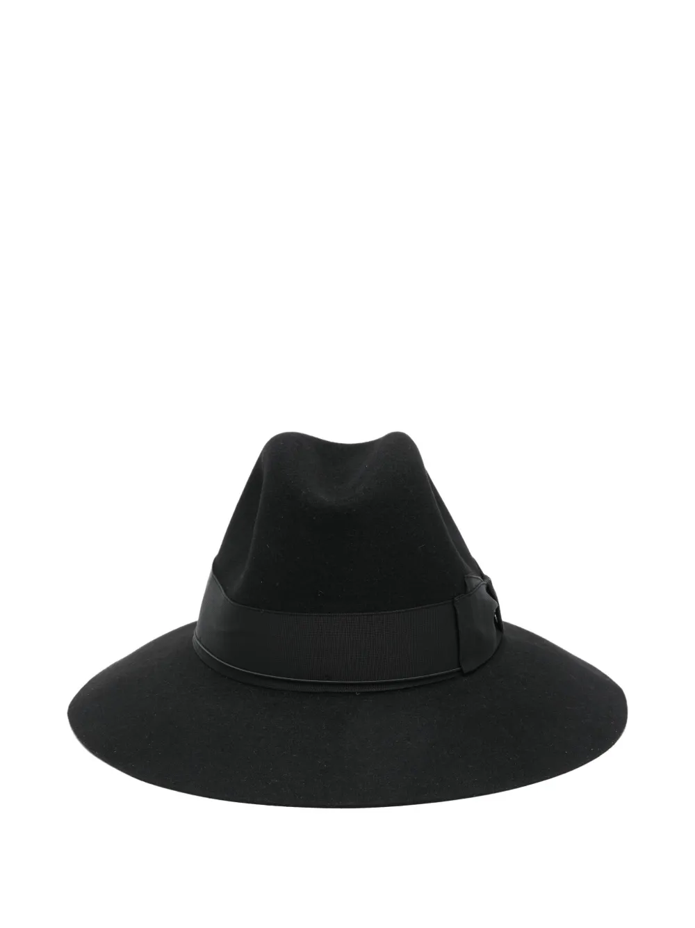 Borsalino ribbon-detail felt hat - Zwart