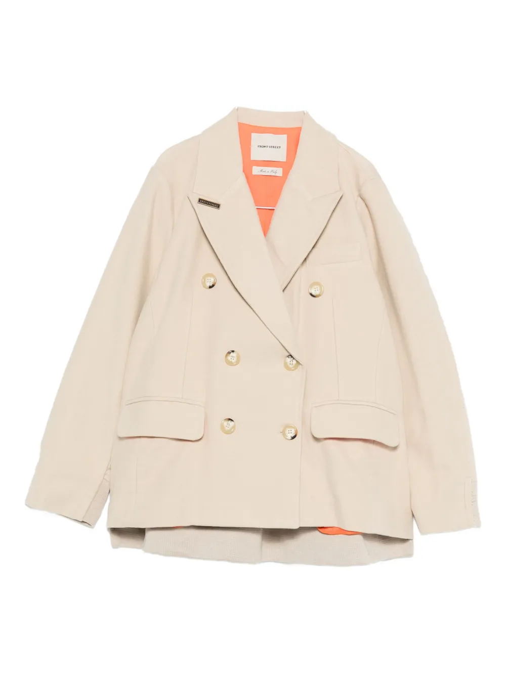 Front Street Panelled Blazer In Neutral