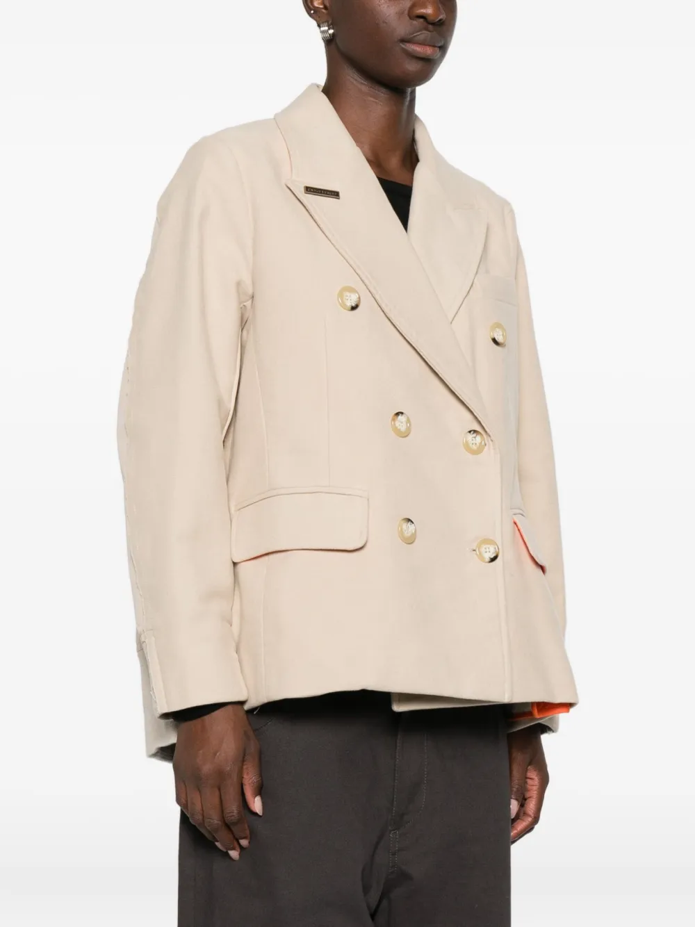 Front Street Panelled Blazer In Neutral