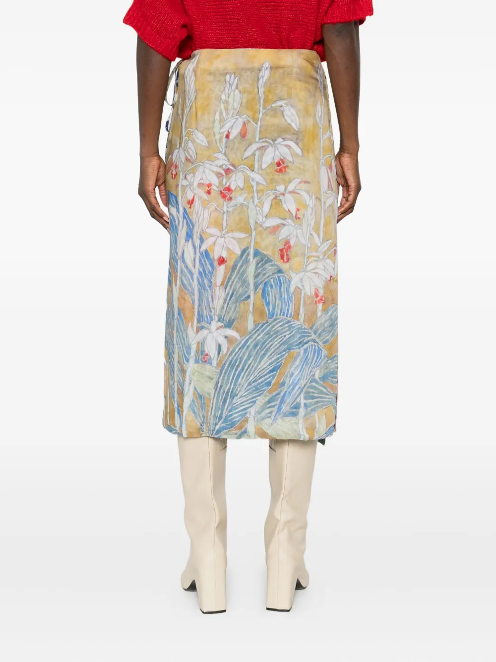 Talking Walls Patchwork-print Midi Skirt In Multi