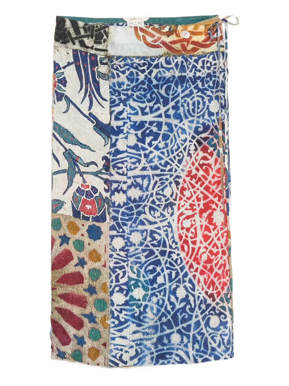 TALKING WALLS patchwork-print midi skirt | Blue | Image 1