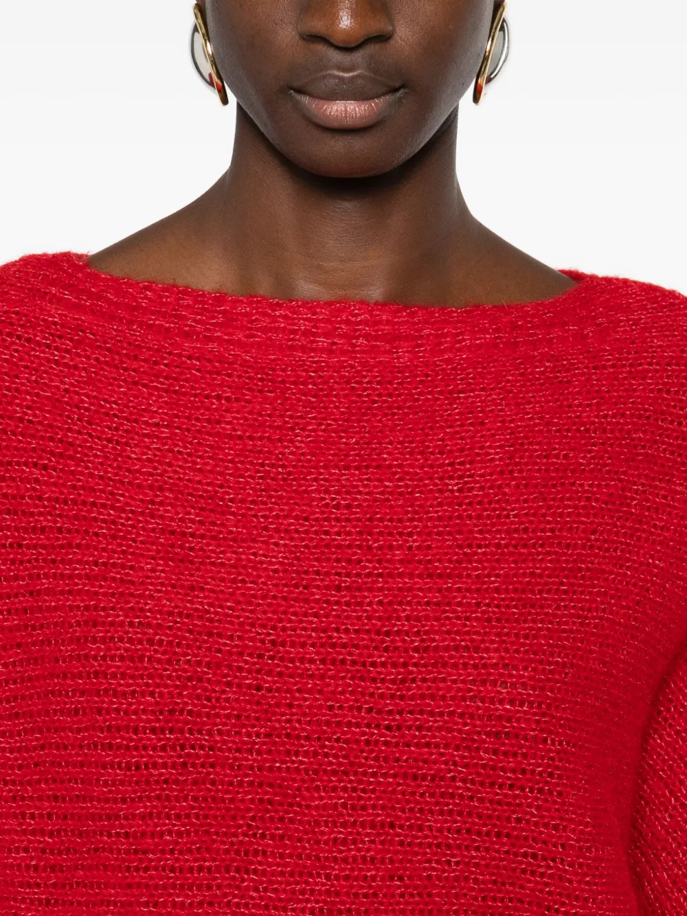 Talking Walls Short-sleeve Knitted Top In Red