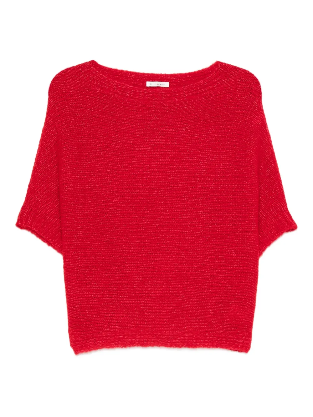 TALKING WALLS short-sleeve knitted top - Rosso