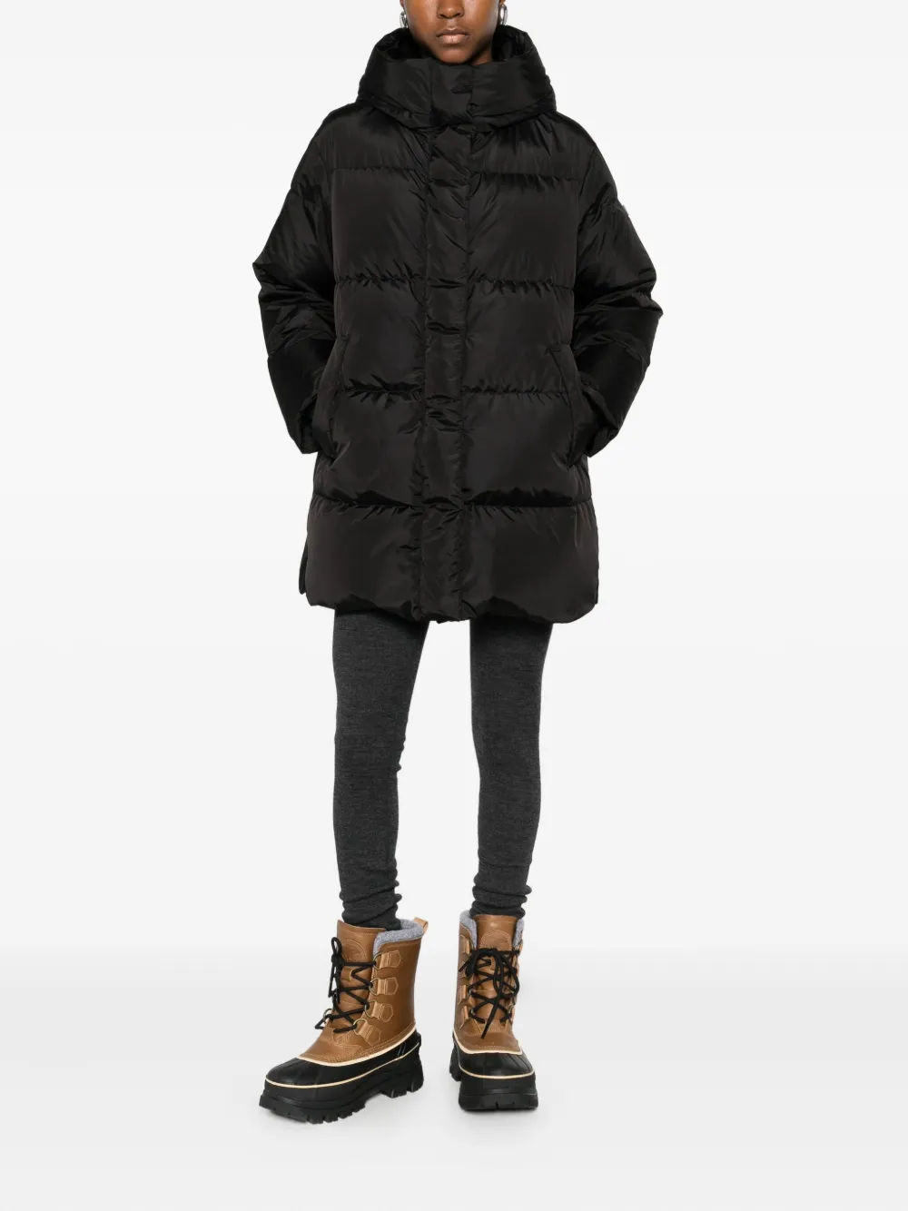 Lempelius Quilted Funnel Jacket In Black