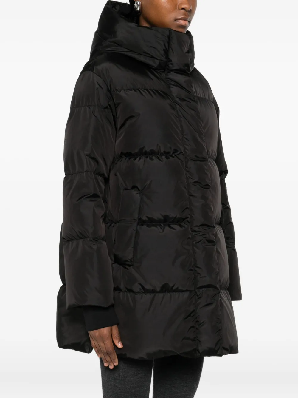Lempelius Quilted Funnel Jacket In Black