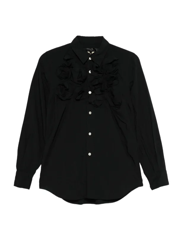 Comme des Garçons Floral-appliqué Shirt in Black
