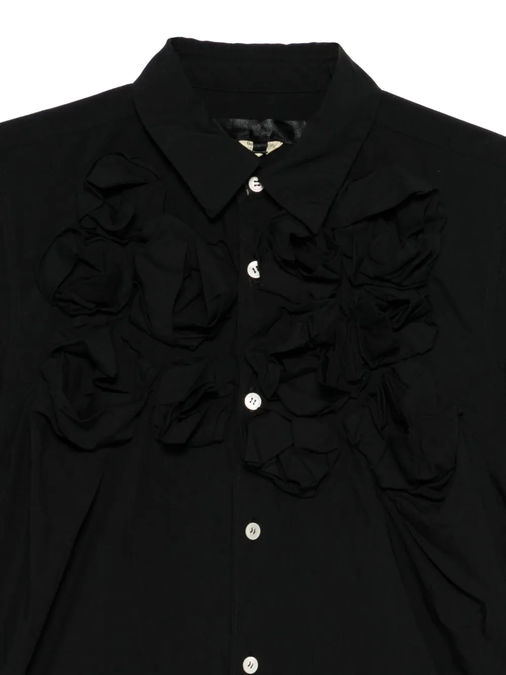 Comme Des Garçons Blouse met bloemenapplicatie Zwart