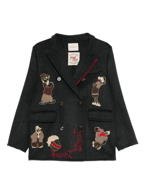 FRONT STREET 8 appliqué-detail double-breasted jacket