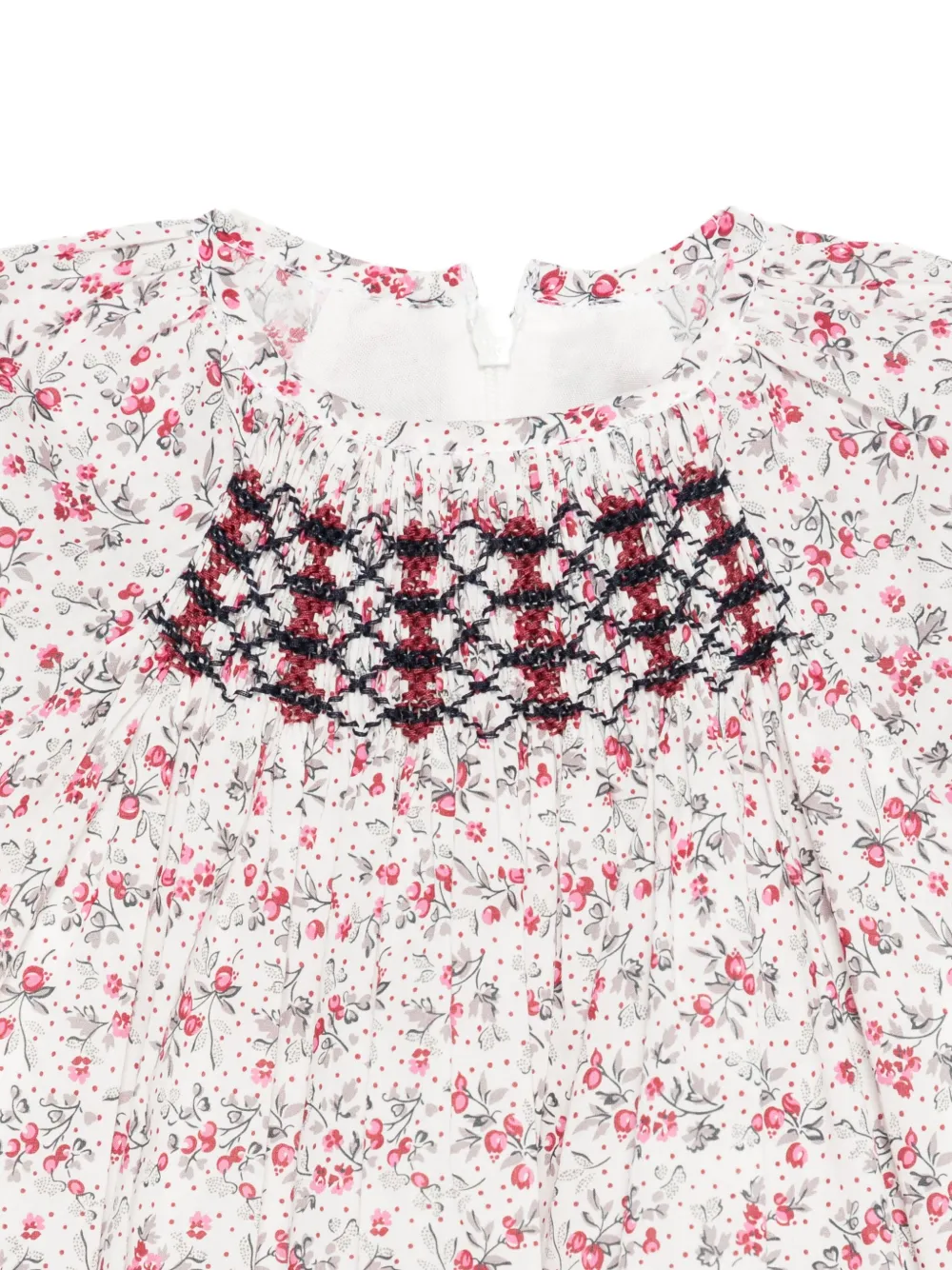 Tartine Et Chocolat Gesmockte jurk met bloemenprint Wit