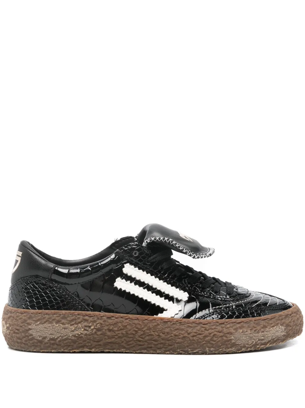 Puraai tenis con efecto de piel de cocodrilo en relieve | negro | Image 1