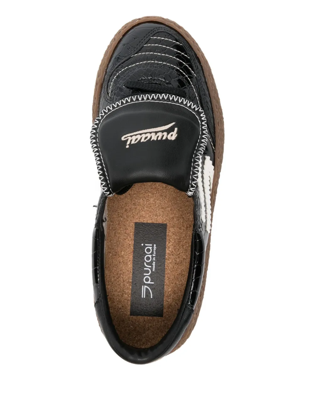 Puraai Sneakers met krokodillen-reliëf Zwart