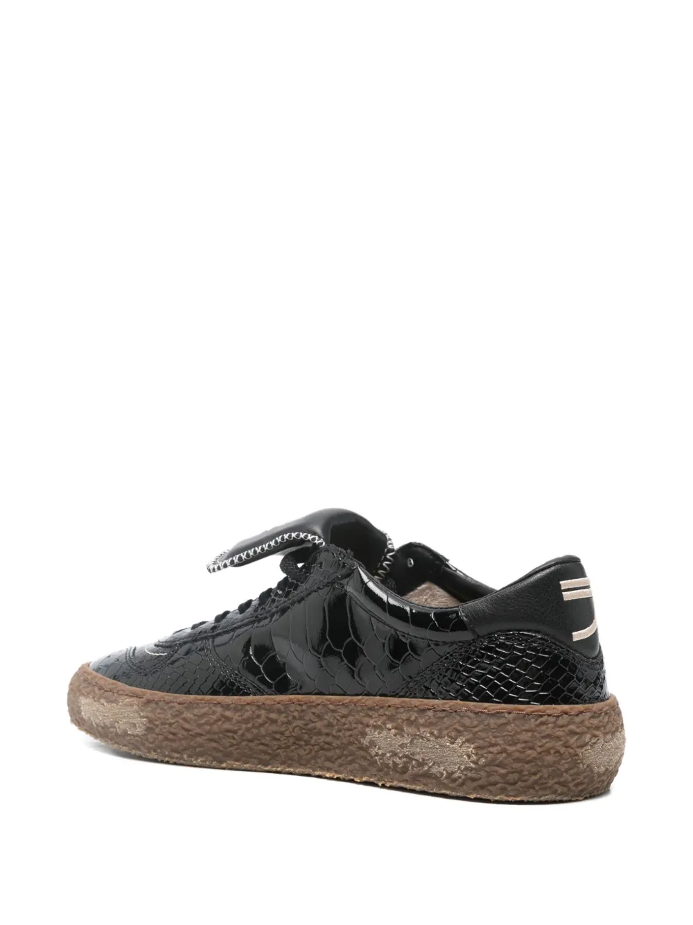 Puraai Sneakers met krokodillen-reliëf Zwart