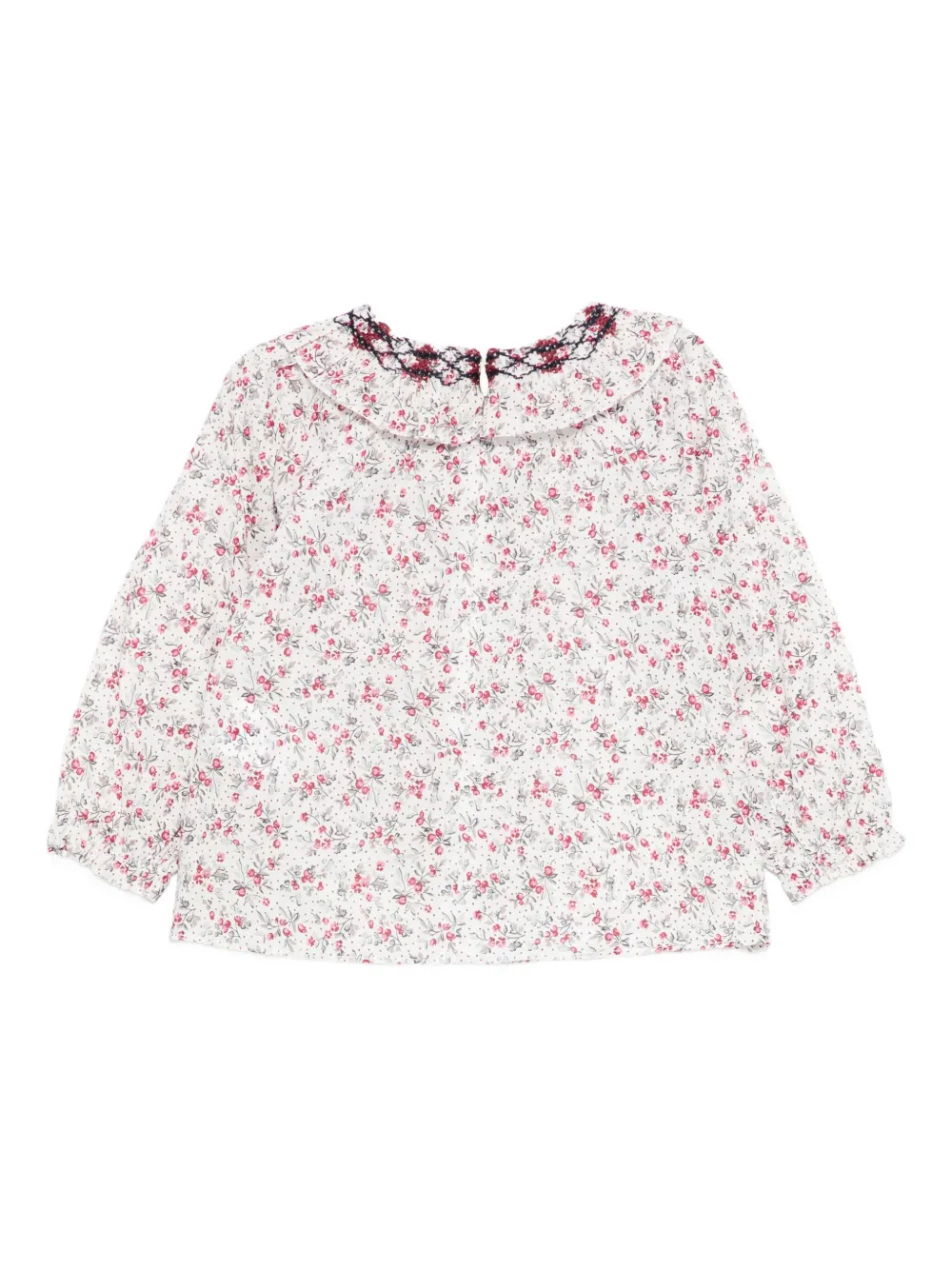 Tartine Et Chocolat floral-print embroidered top - Wit