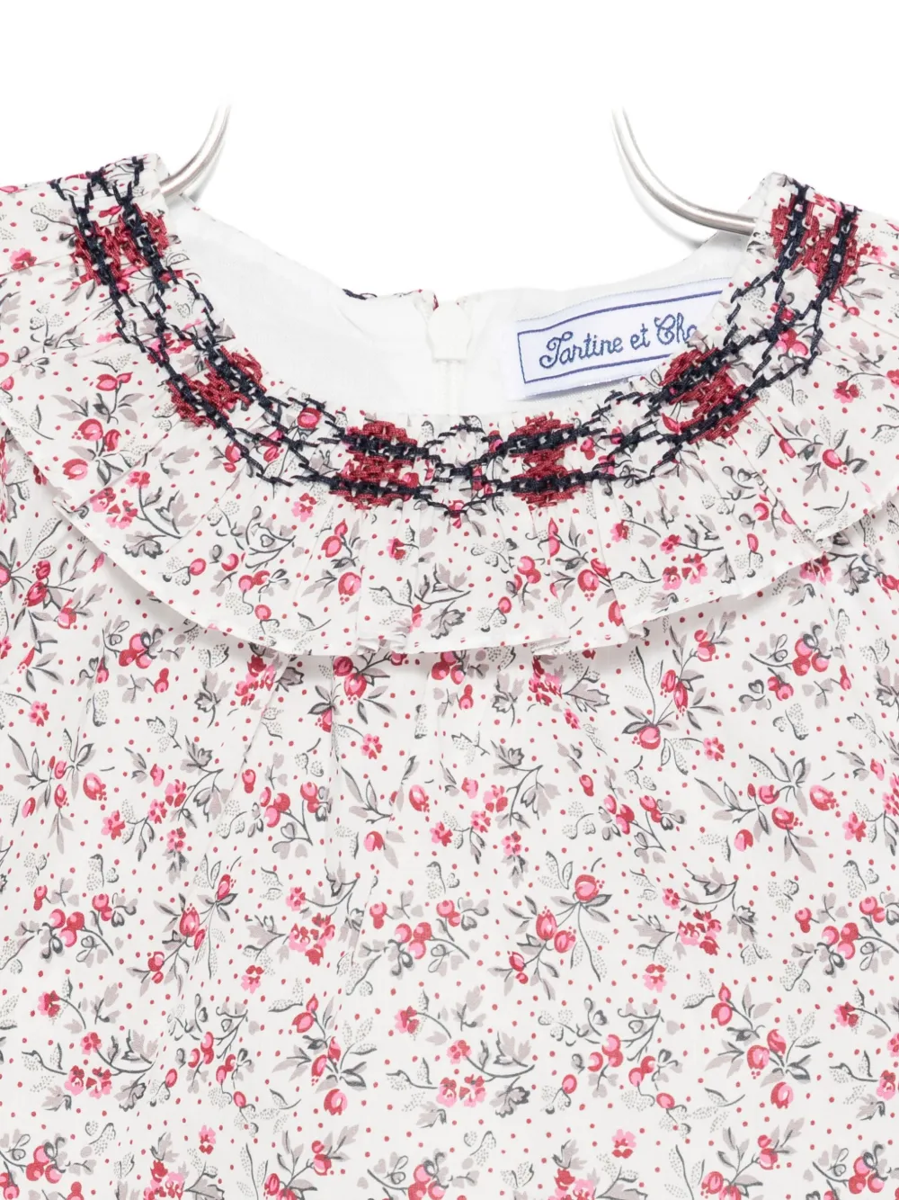 Tartine Et Chocolat Floral-print Embroidered Top In White