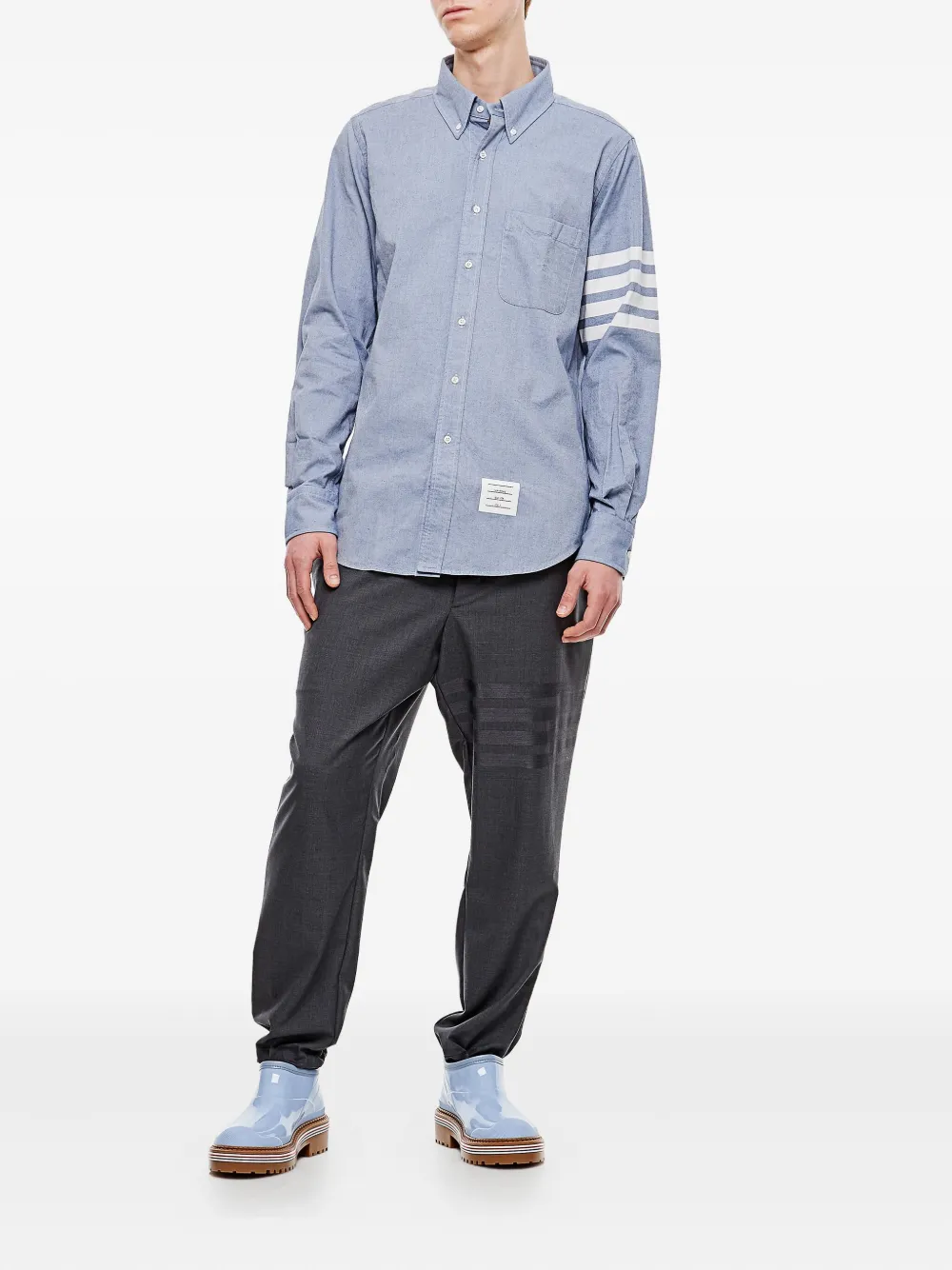 Thom Browne Button-down gestreept overhemd - Blauw