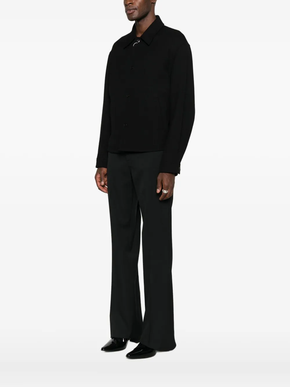 排扣衬衫式夹克