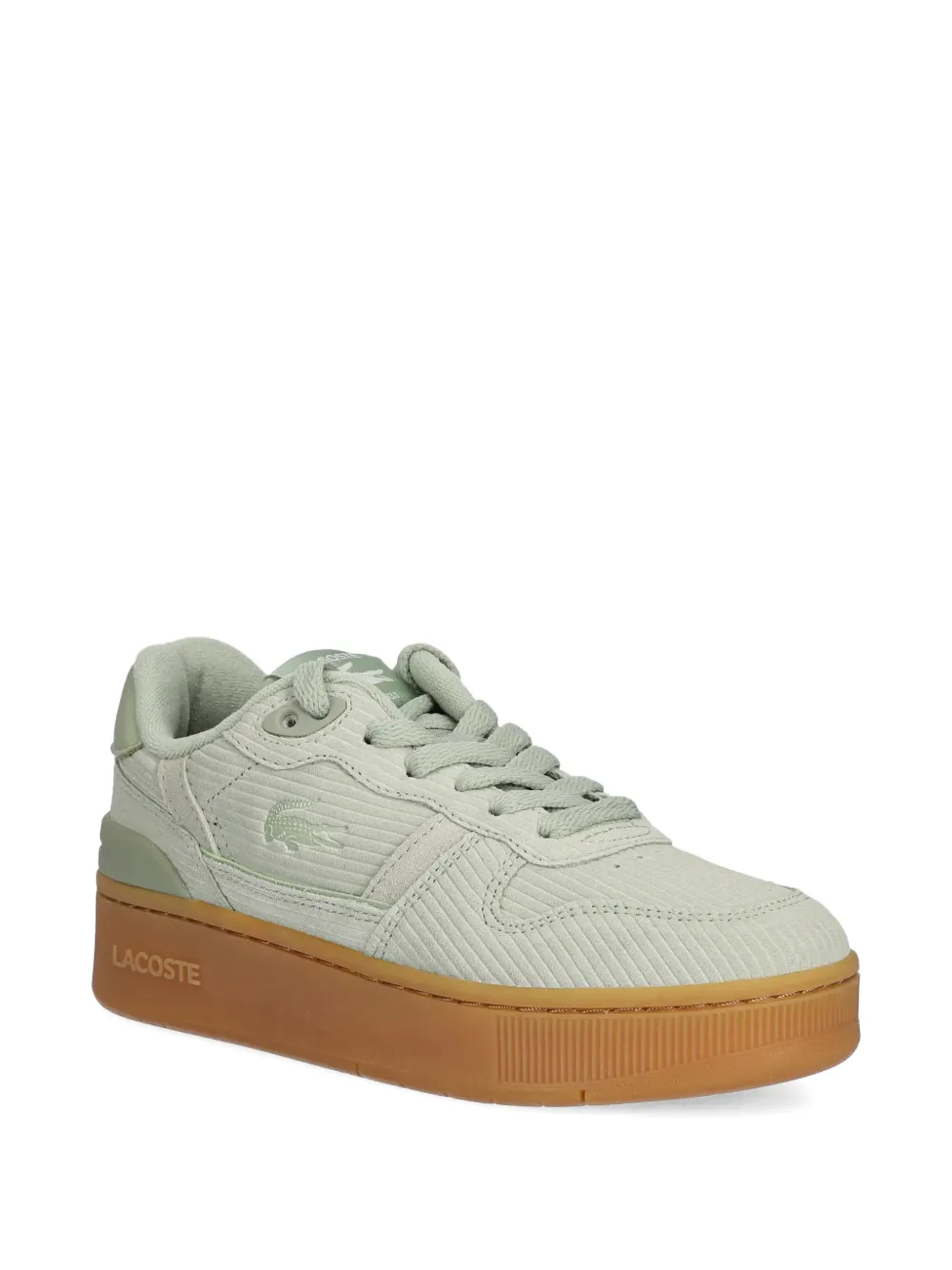 Lacoste T-Clip ribfluwelen sneakers met plateauzool Groen