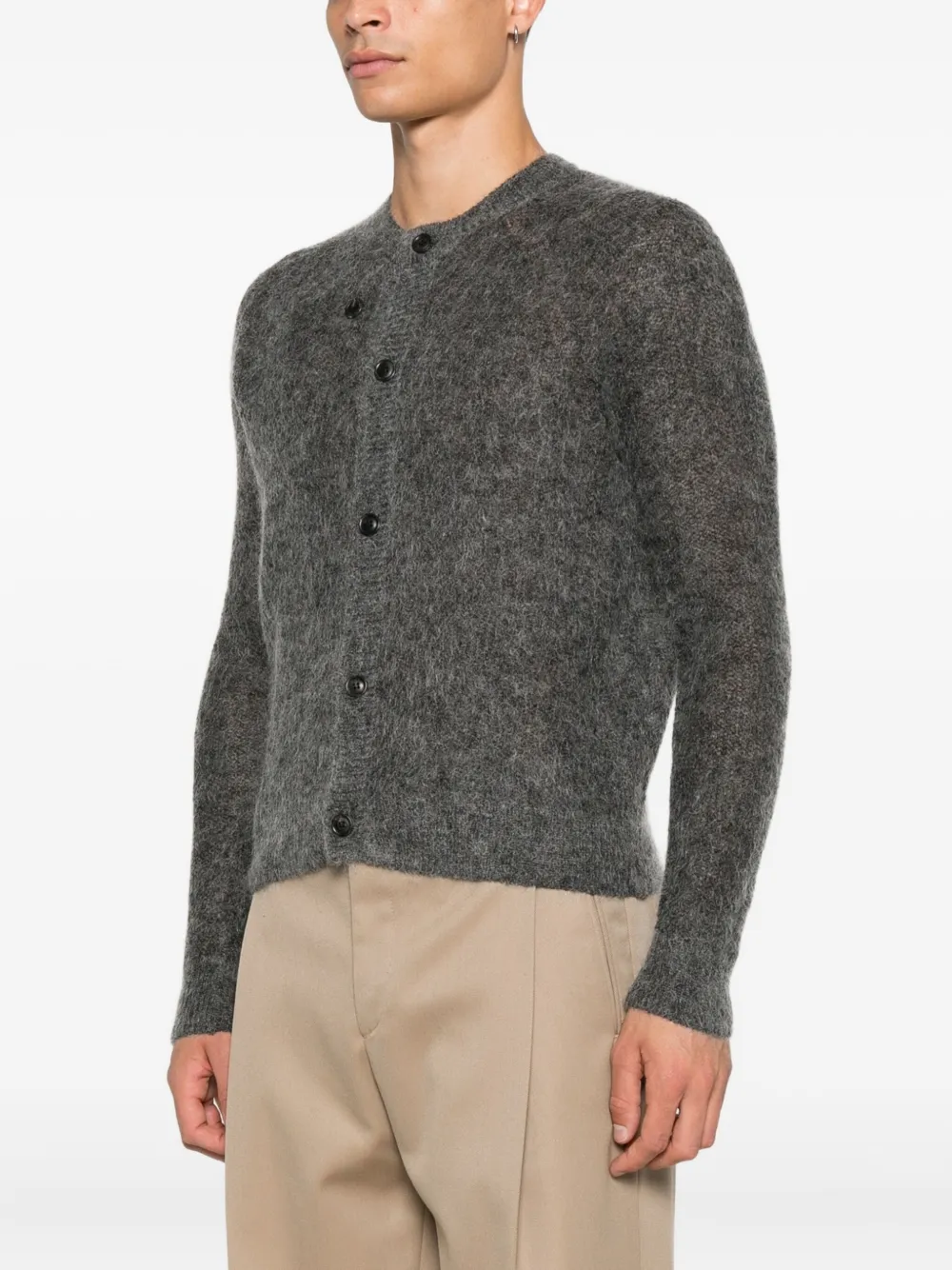 Tonywack Brushed-effect Cardigan In Gray