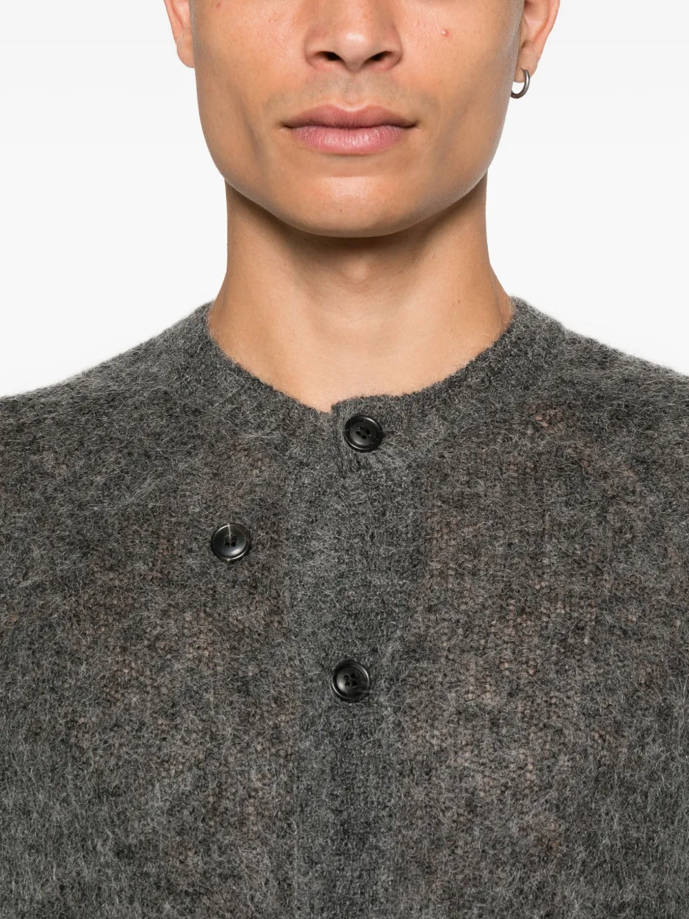 Tonywack Brushed-effect Cardigan In Gray