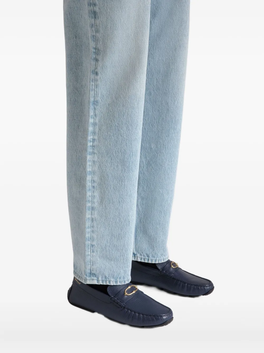 Bally Leren loafers Blauw