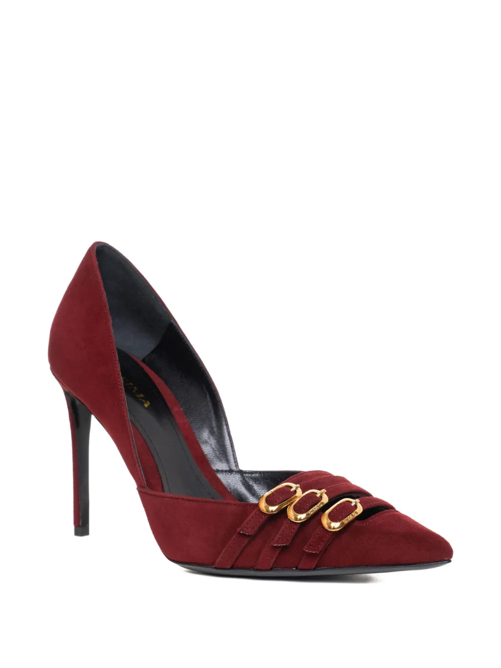 GINISSIMA 100mm Gina buckle suede pumps | Heeled Pumps | Image 2